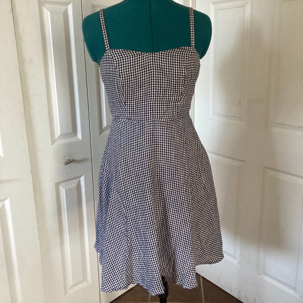 Gingham print lightweight sun dress